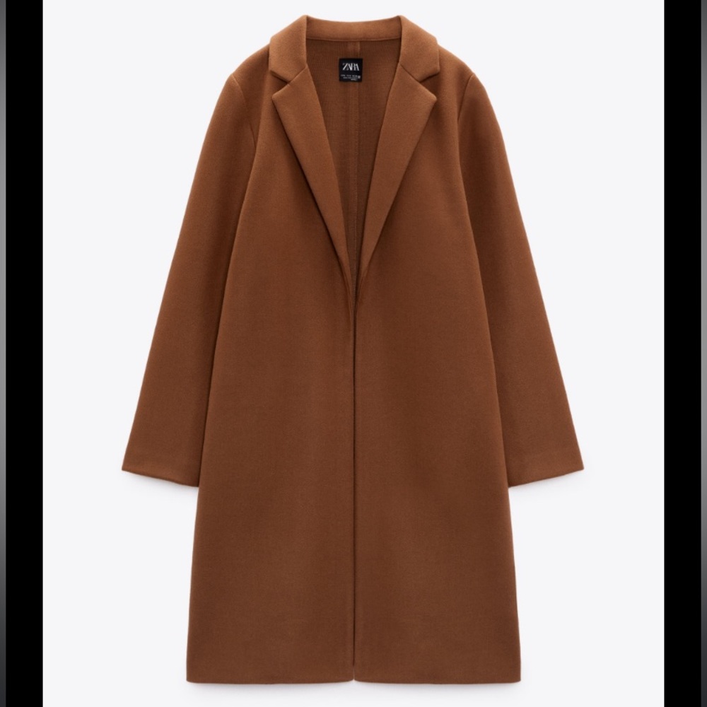 Womens Felt Zara camel coat